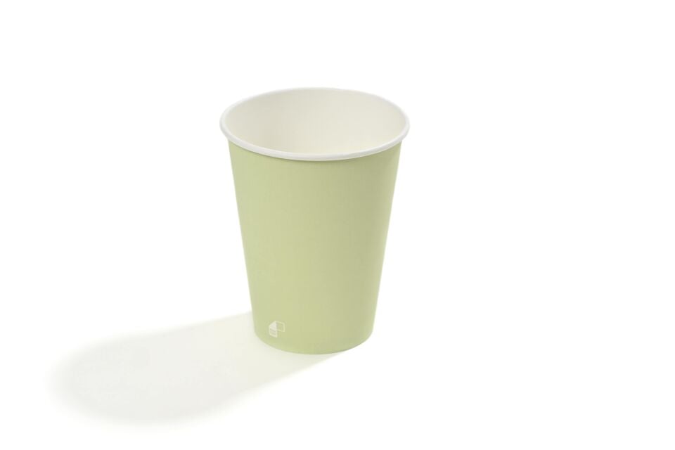 14 oz Single Wall Baskılı Karton Bardak (Açık Yeşil) 50 Adet