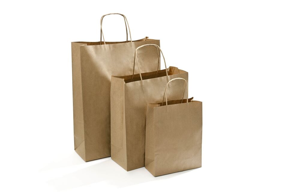 Kağıt Çanta Burgu Saplı 25x31x12cm(Körük) -  Kraft 25 Adet