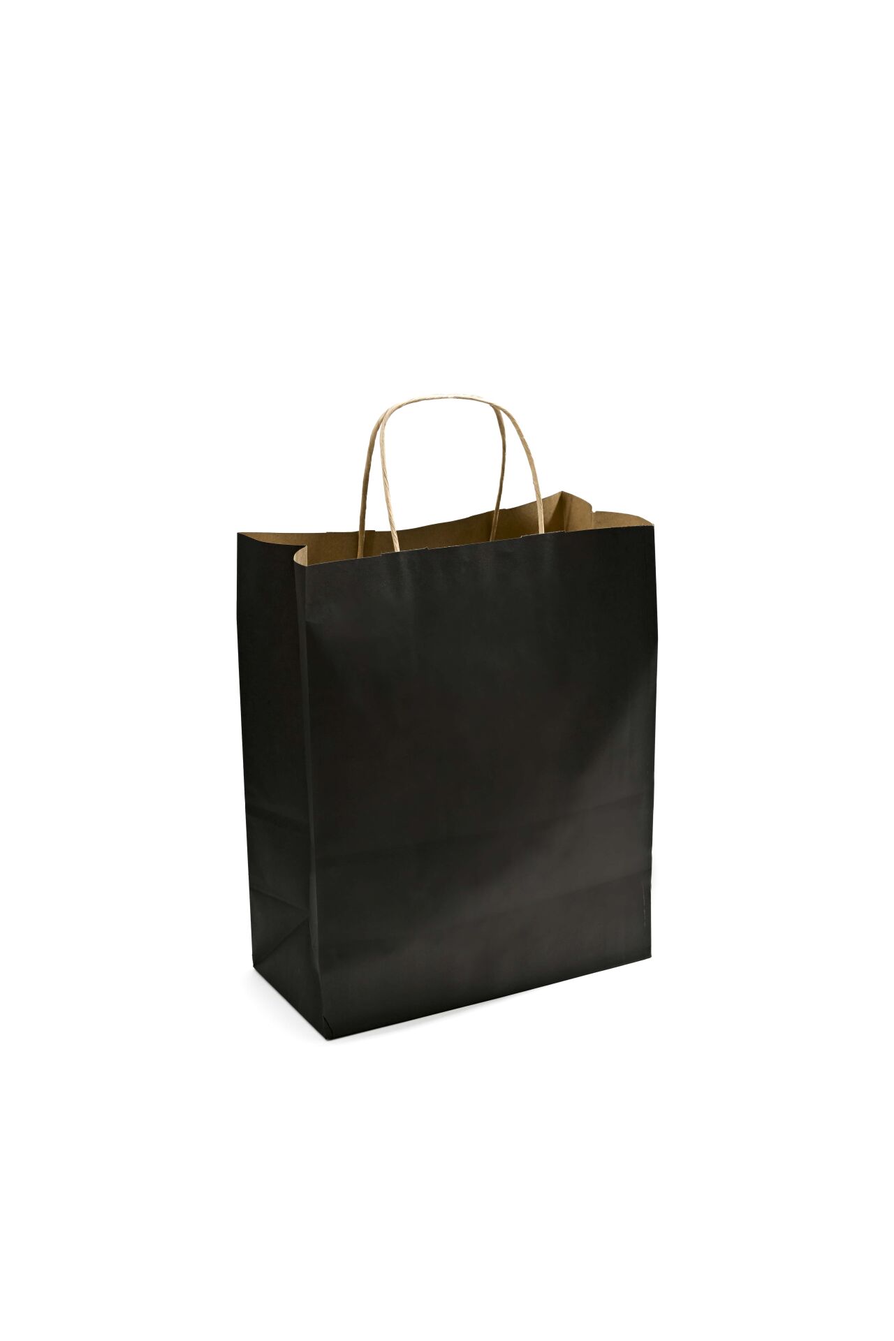 Kağıt Çanta Burgu Saplı Renk 25x31x12cm(Körük) - Siyah 250 Adet