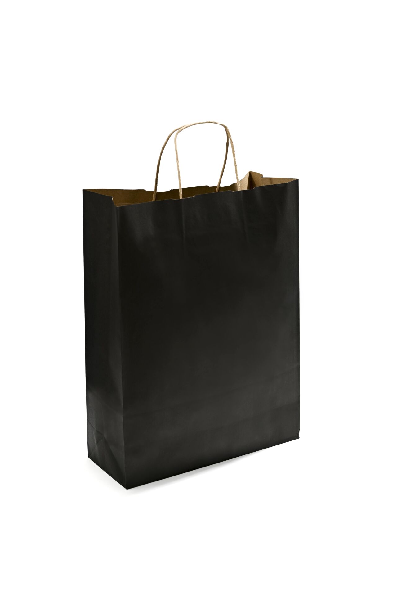 Kağıt Çanta Burgu Saplı 31x41x12cm(Körük) - Siyah 25 Adet