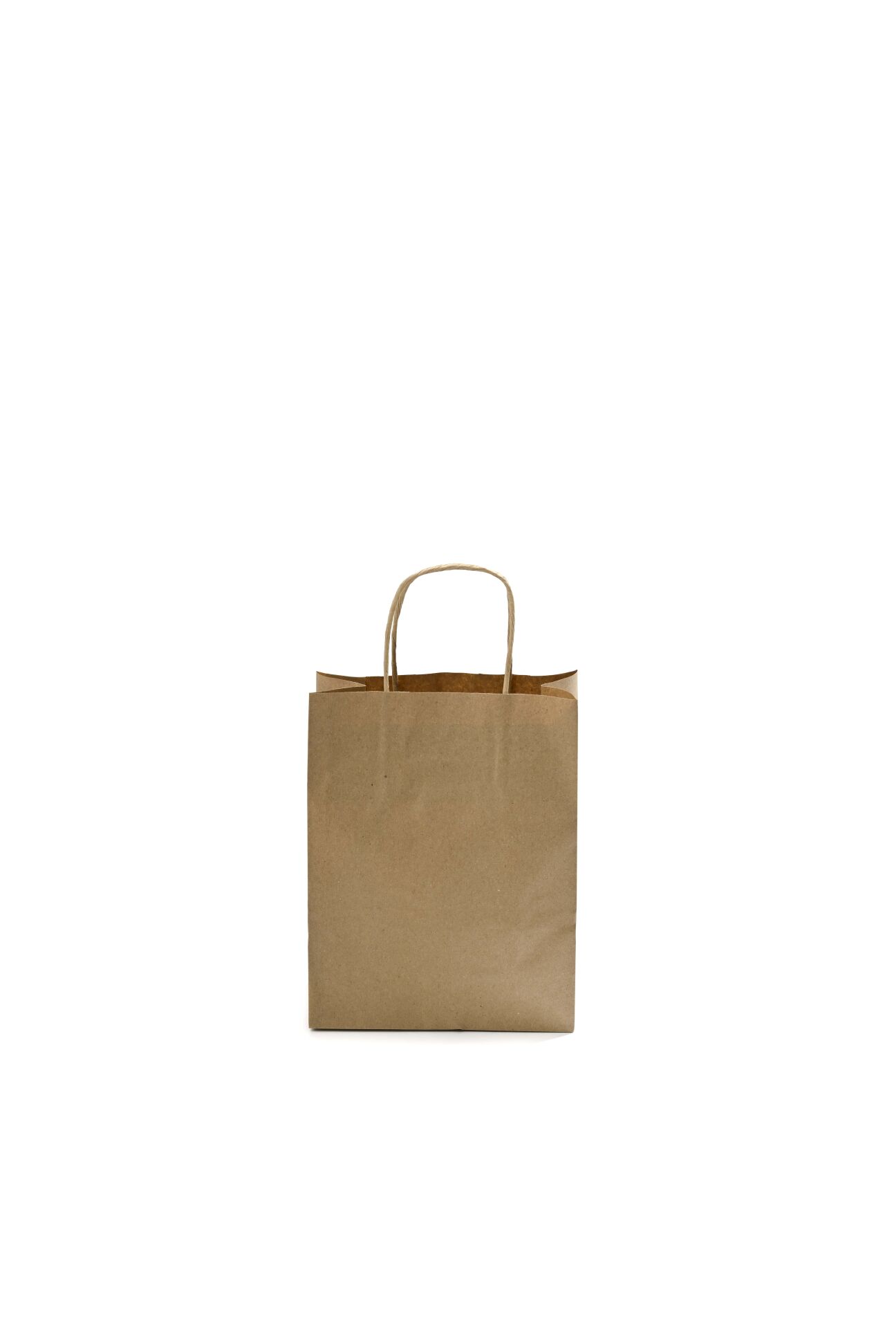 Kağıt Çanta Burgu Saplı 18x24x8cm(Körük) - Kraft 250 Adet