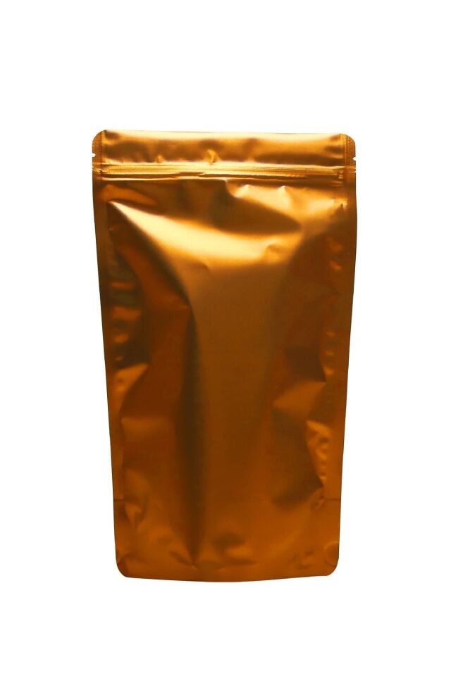 Mat Turuncu Metalize Kilitli Doypack Ambalaj 16x27+4 cm-500 gr. 50 Adet