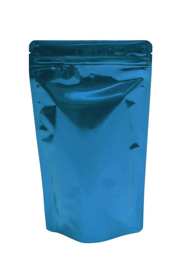 Mavi Metalize Kilitli Doypack Ambalaj 16x27+4 cm-500 gr. 50 Adet