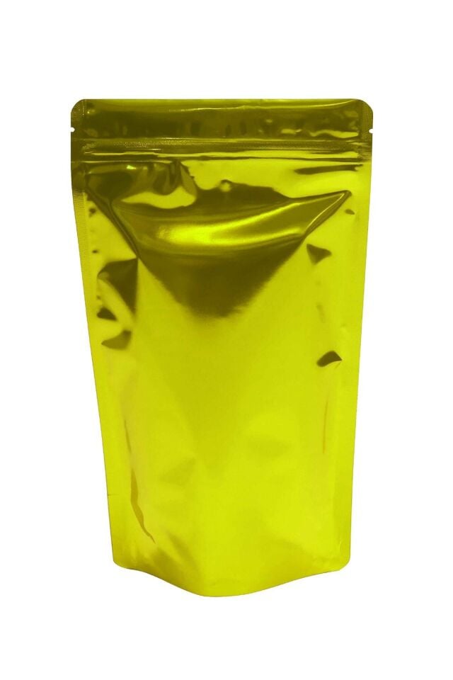 Sarı Metalize Kilitli Doypack Ambalaj 16x27+4 cm-500 gr 50 Adet