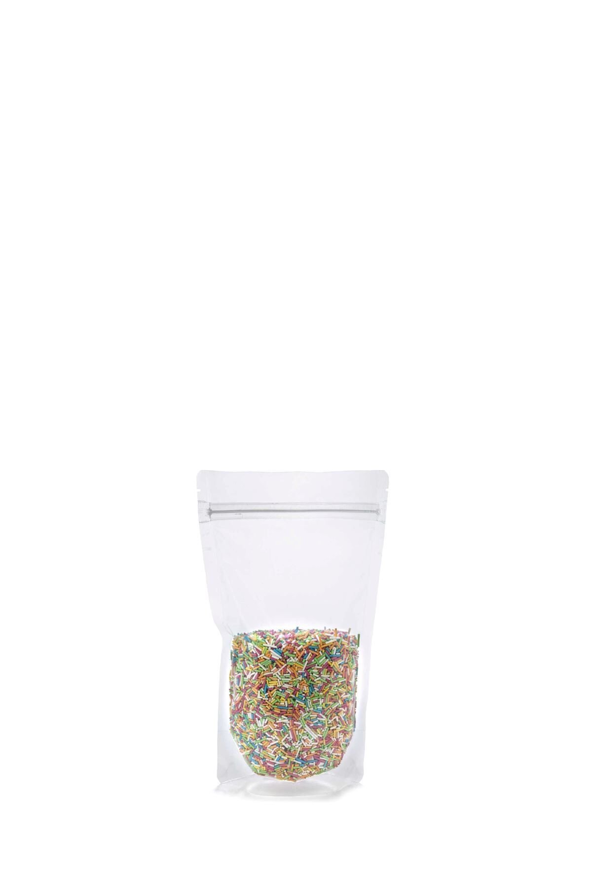 Şeffaf Kilitli Doypack Ambalaj 8,5x14,5+2,5 cm-50 gr. 50 Adet