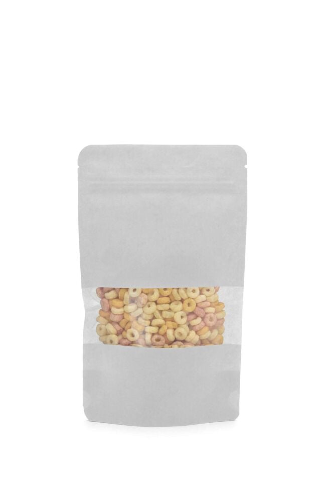 Pencereli Kraft Kilitli Doypack Ambalaj 20x30+5 cm-1000 gr. 750 Adet
