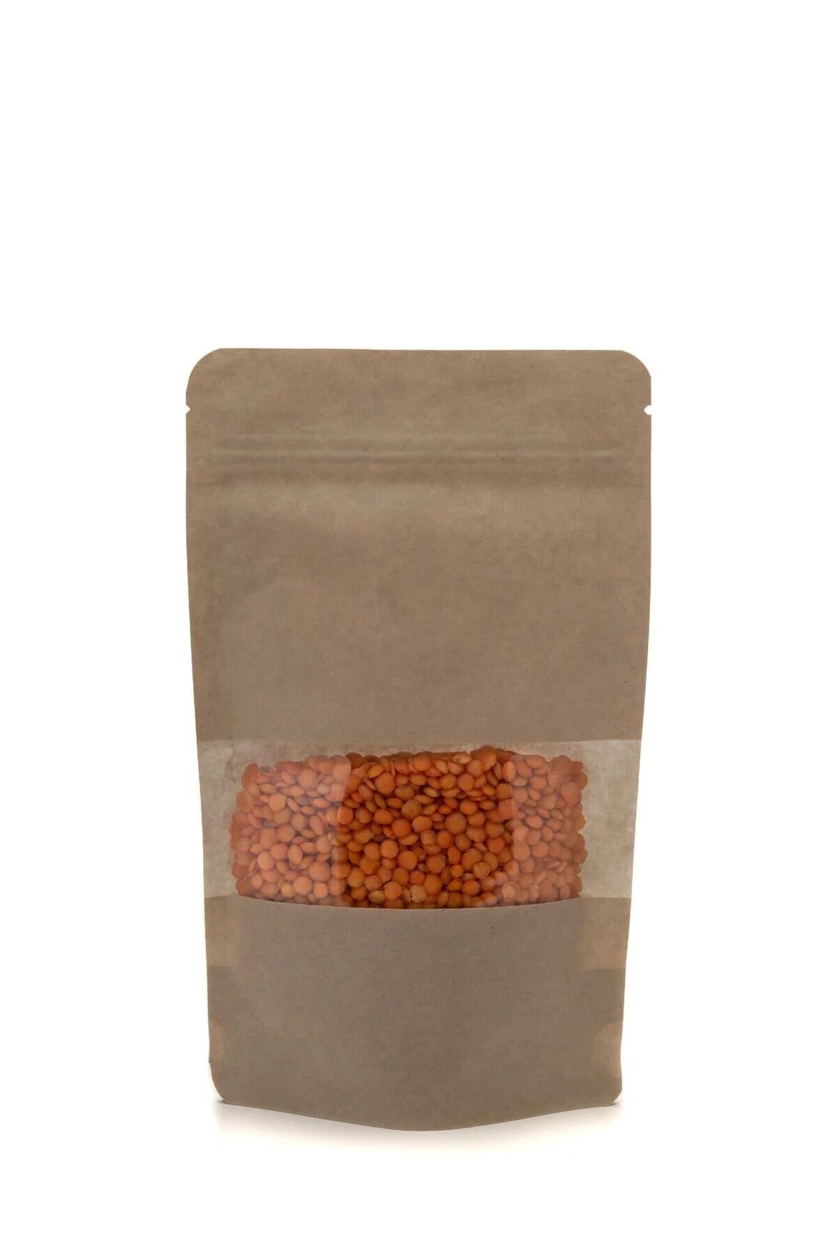 Pencereli Kraft Kilitli Doypack Ambalaj 18x29+4,5 cm-750 gr. 1000 Adet
