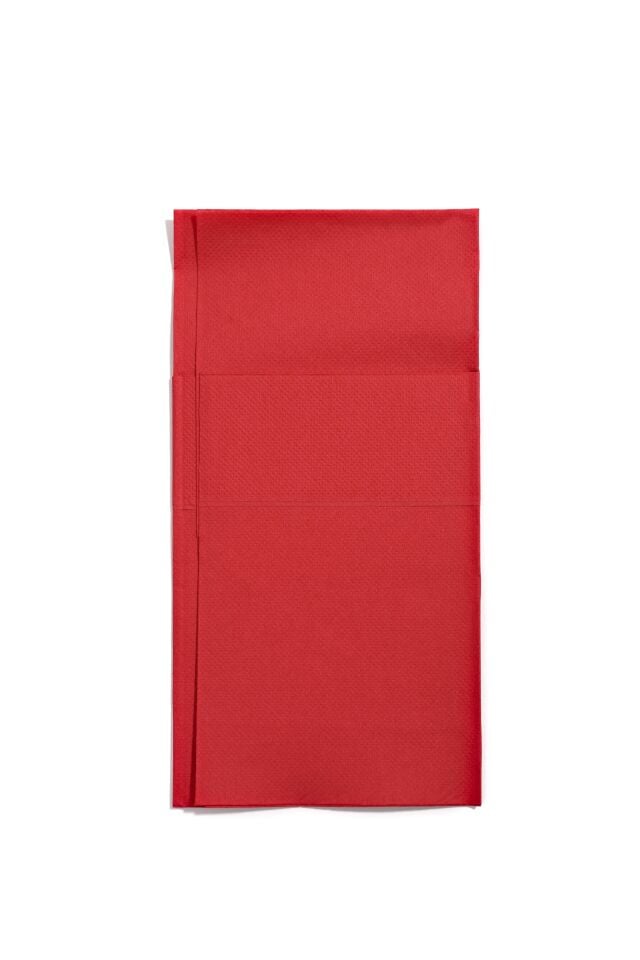 Çift Kat Kırmızı Cepli Peçete 1/8 40x40 cm (Açık hali)