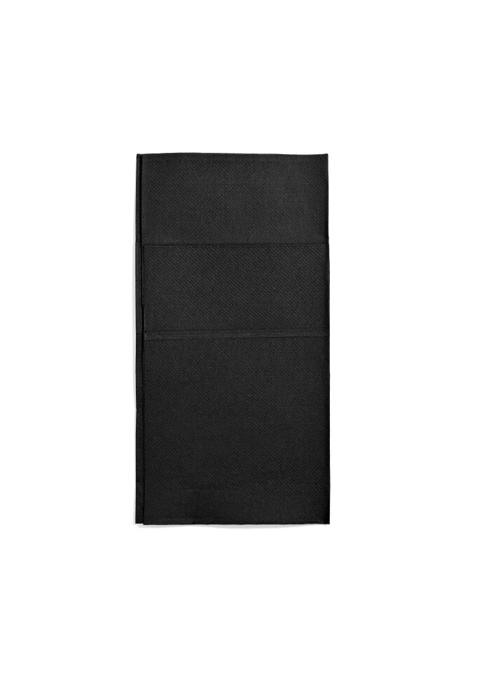 Çift Kat Siyah Garson Katlama Peçete 1/8 33x33 cm(Açık hali)