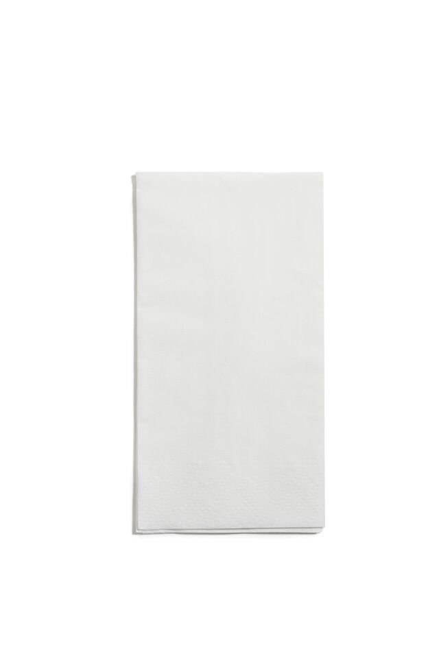 Çift Kat Beyaz Garson Katlama Peçete 1/8 33x33 cm (Açık hali)