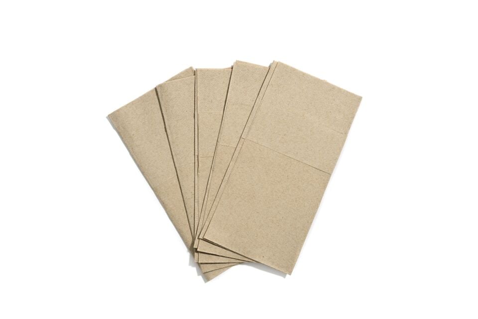 Çift Kat Kraft Cepli Peçete 1/8 40x40 cm (Açık hali)