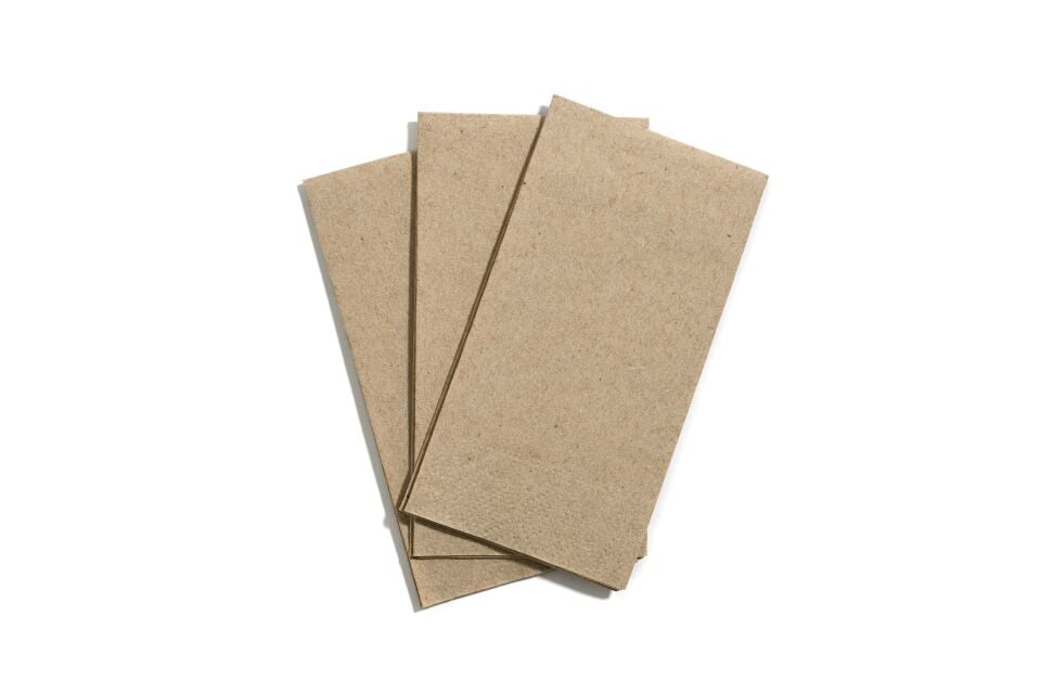 Çift Kat Kraft Garson Katlama Peçete 1/8 24x24 cm (Açık hali)