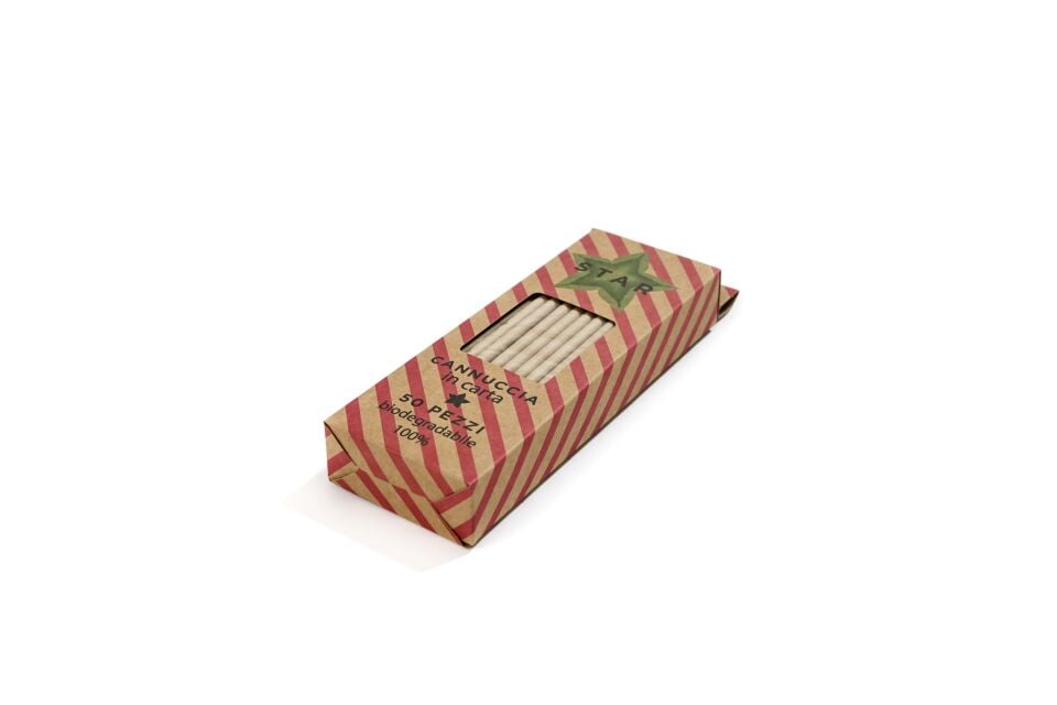 Kağıt Pipet Kraft Sargısız 6x195 mm (50'li Kutulu) 50 Adet