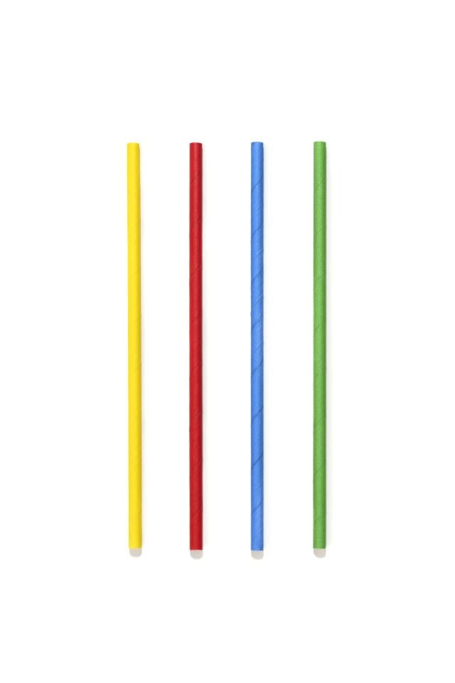 Kağıt Pipet Karışık Renkli Sargısız 6x195 mm (50'li Kutulu) 50 Adet