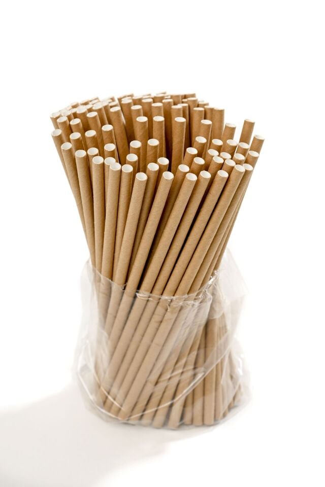 Kağıt Pipet Kraft Sargısız 8x195 mm