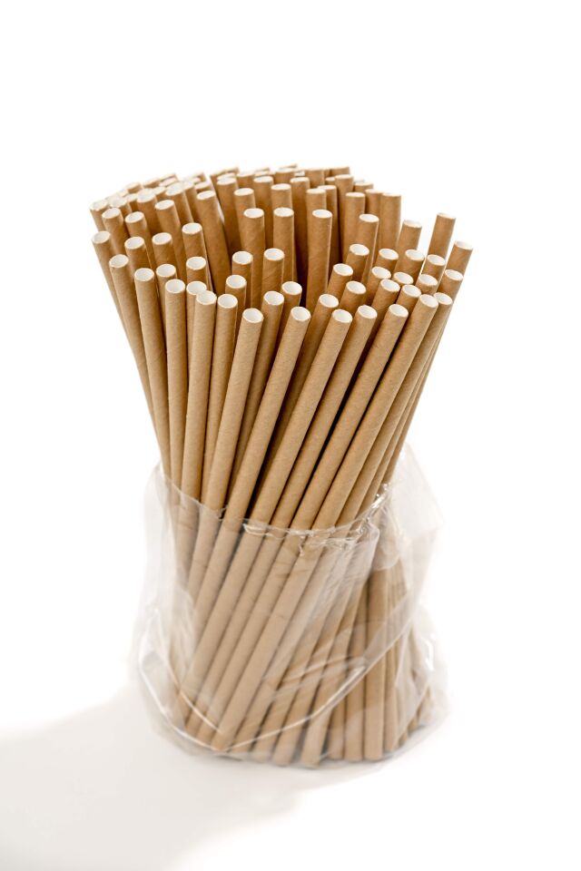 Kağıt Pipet Kraft Sargısız 8x195 mm 100 Adet