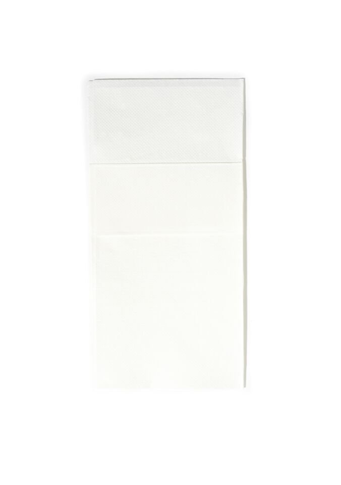 Çift Kat Beyaz Cepli Peçete 1/8 40x40 cm (Açık hali)