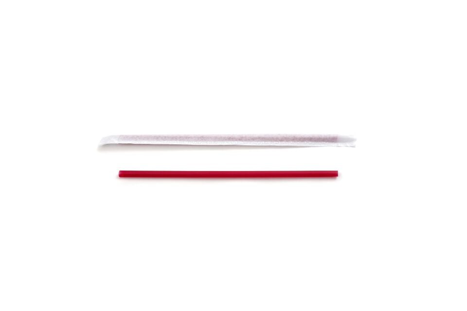 Kağıt Sargılı Kırmızı Pipet 6x190 mm 10.000 Adet