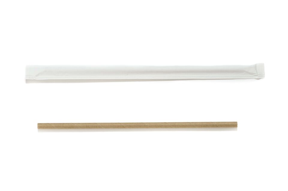Kağıt Pipet Kraft Sargılı 6x195mm