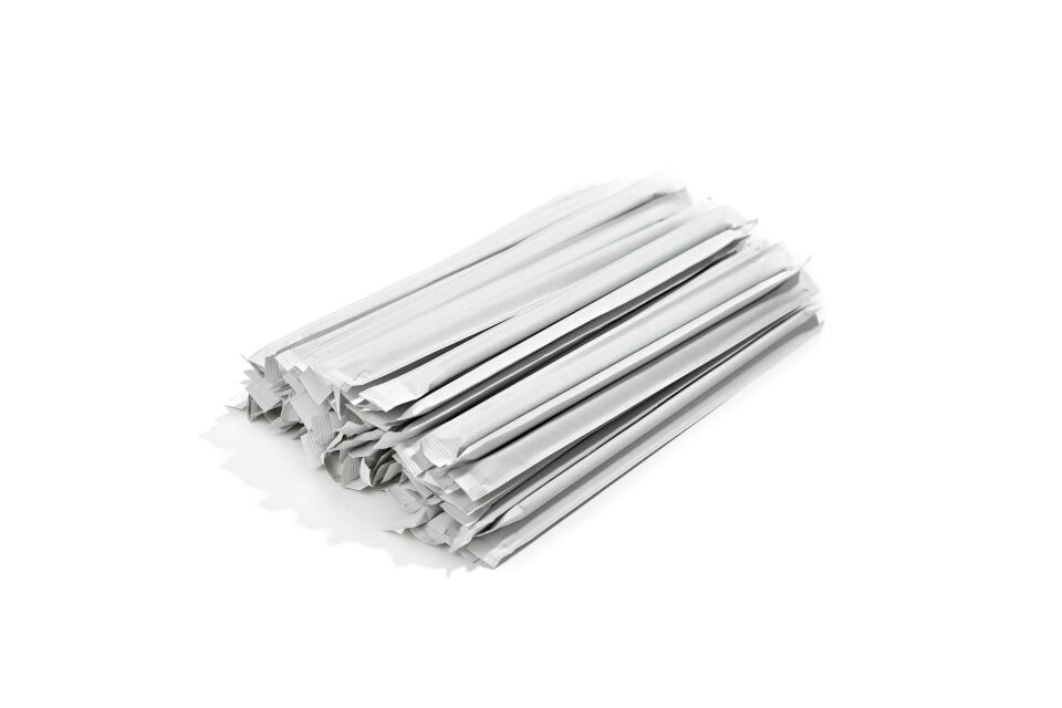 Kağıt Pipet Beyaz Sargılı 6x215mm 100 Adet