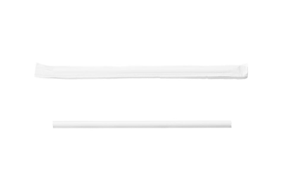 Kağıt Pipet Beyaz Sargılı 6x215mm 3500 Adet